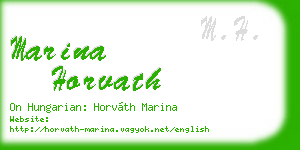 marina horvath business card