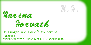 marina horvath business card